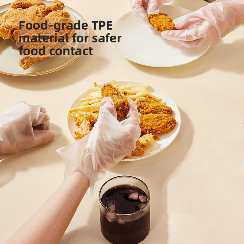 Rukavice TPE C100, extra hrubé, jednorázové, v dózovej krabičke, potravinárskej triedy, elastické, pre kuchyňu a domácnosť