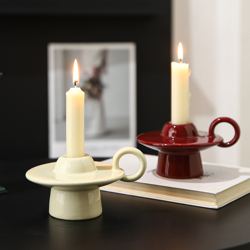 Keramički držač svijeća s aromaterapijom — moderni minimalistički stil, elegantna dekoracija večere uz svijeće