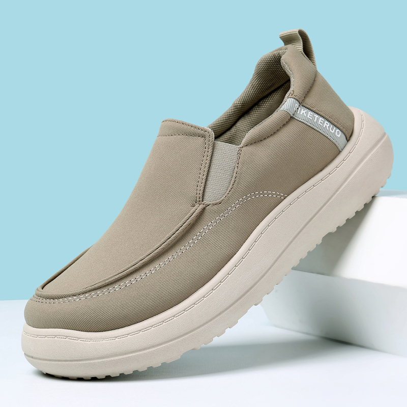 Muške slip-on loaferice od platna, lagane, protkliznim dnom, otporne na habanje, s okruglim nosom