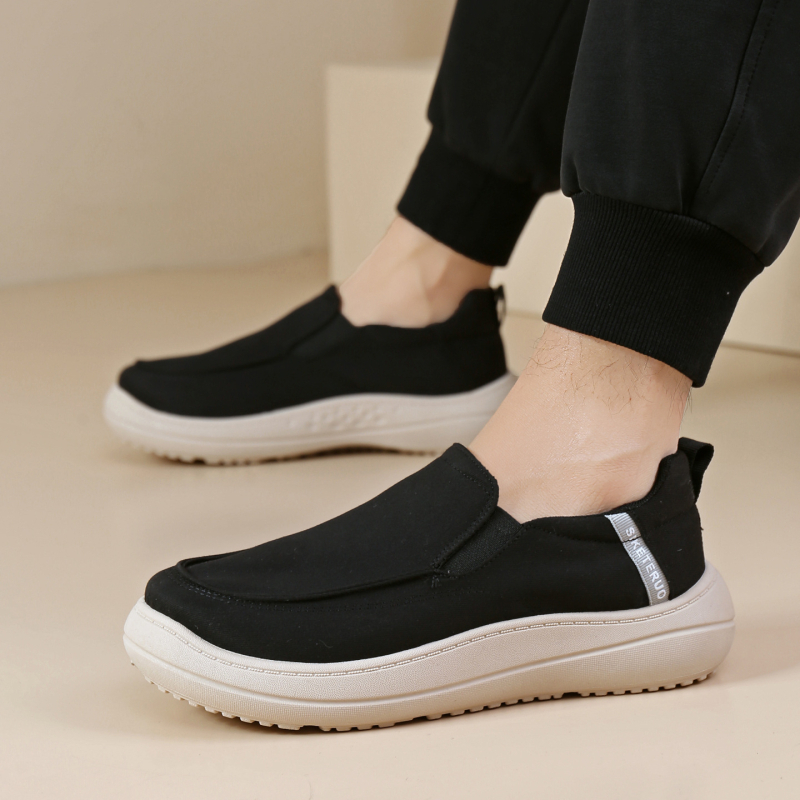 Muške slip-on loaferice od platna, lagane, protkliznim dnom, otporne na habanje, s okruglim nosom