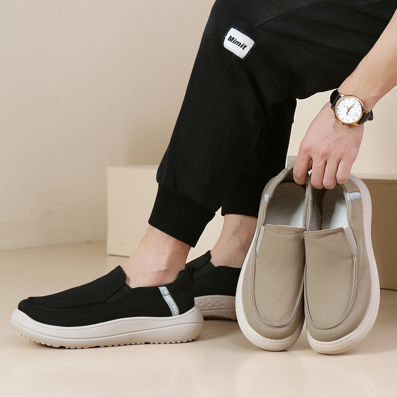 Muške slip-on loaferice od platna, lagane, protkliznim dnom, otporne na habanje, s okruglim nosom