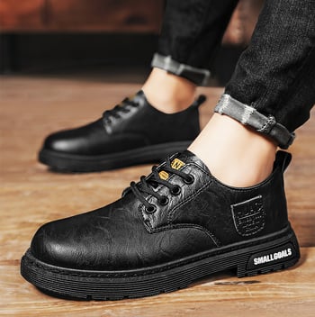 Muške kožne cipele za jesen/zimu 2023, britanski stil, casual-business, retro dizajn, niske gležnjače