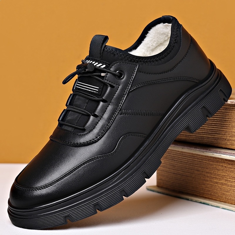 Muške kožne cipele za poslovni casual stil, mek koža, mekan potplat, baršunasta podstava, tople zimske cipele s pamukom unutrašnjom, model 7663