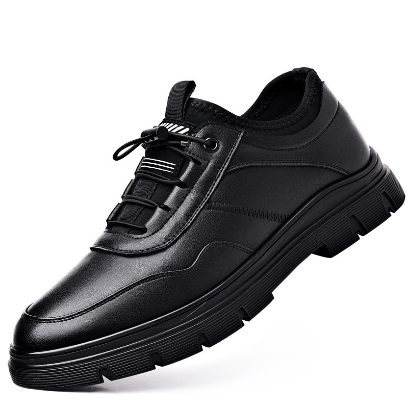 Muške kožne cipele za poslovni casual stil, mek koža, mekan potplat, baršunasta podstava, tople zimske cipele s pamukom unutrašnjom, model 7663