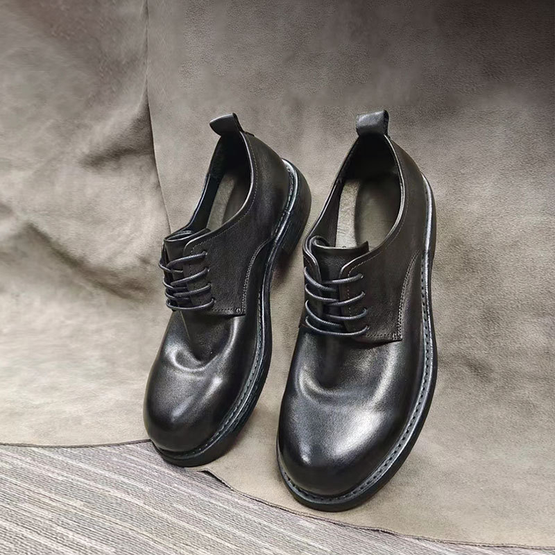 Goodyear bőrtalpú kézműves cipő, mosott, retro brit stílus, férfi bőr cipő üzleti és casual viselet, kültéri használatra