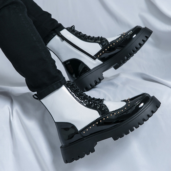 Chelsea čizme, visoke, britanski stil slip-on, muške cipele za proljeće i jesen, mekana potplata, brogue detalji