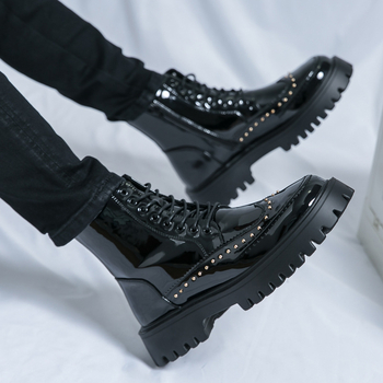 Chelsea čizme, visoke, britanski stil slip-on, muške cipele za proljeće i jesen, mekana potplata, brogue detalji