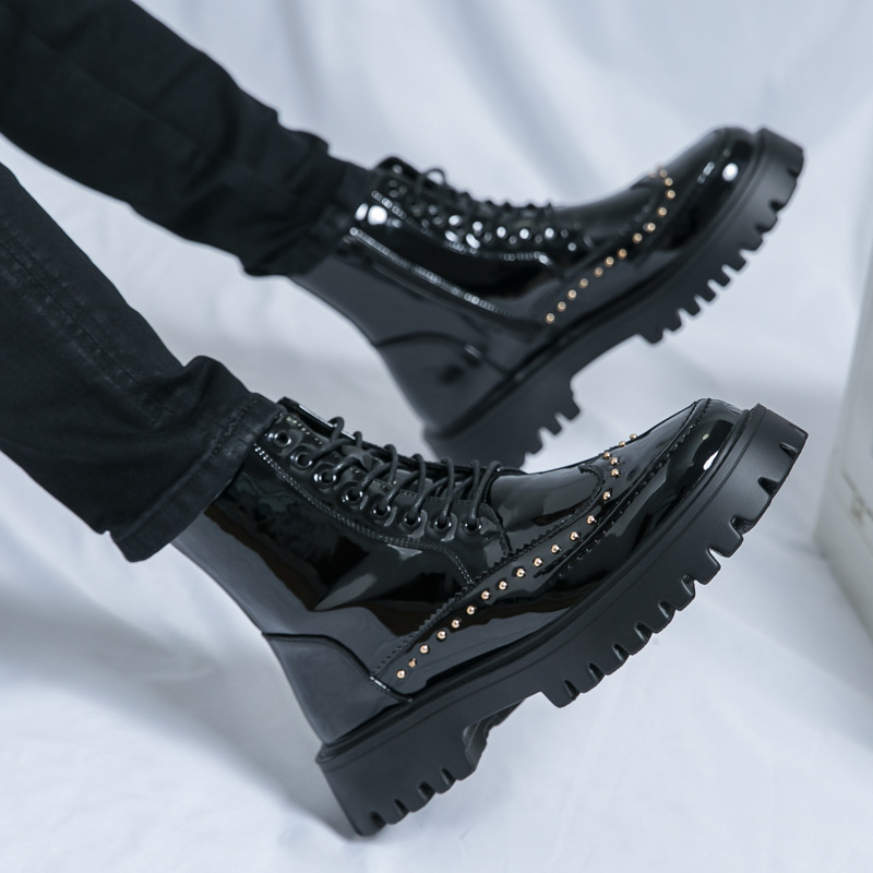 Chelsea čizme, visoke, britanski stil slip-on, muške cipele za proljeće i jesen, mekana potplata, brogue detalji