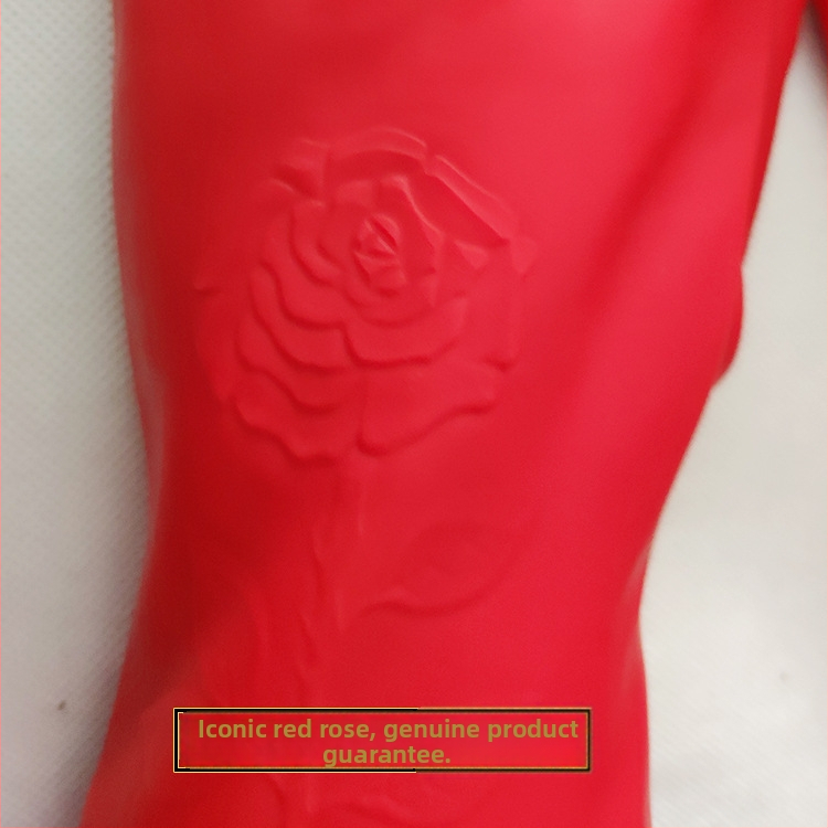 Red Rose latexové rukavice s predĺženým lemom, protišmykové, vodotesné a olejovzdorné pre kuchyňu a domáce použitie, pranie a umývanie riadu