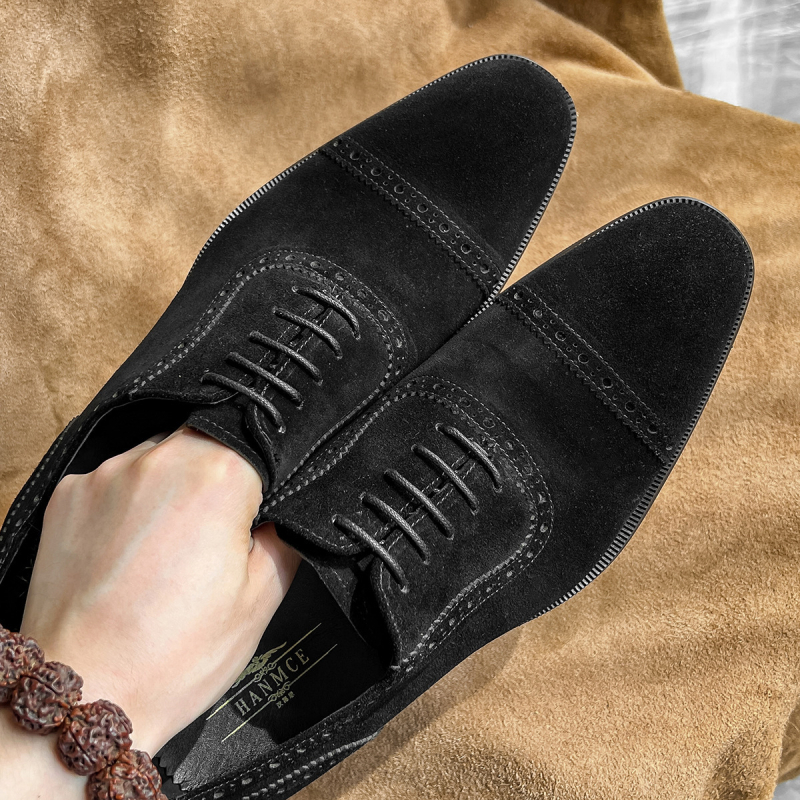 Férfi bőrből készült brogues Oxford cipő – üzleti és mindennapi viselet