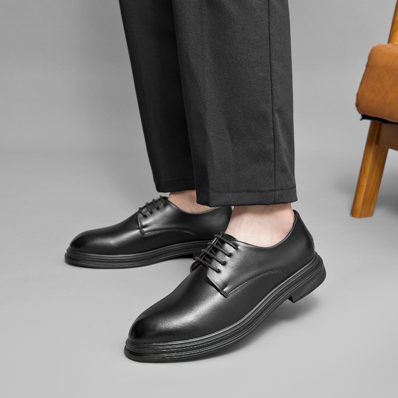 Férfi bőrből készült cipő, irodai és mindennapi viselet, loafers stílus, kerek orr, alacsony sarok, Goodyear talp, bőrfelsőrész, légző