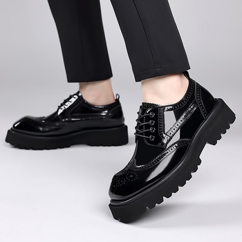 Muške brogue cipele od kože prvog sloja, vezanje, retro sjaj, formalno-opuštene cipele
