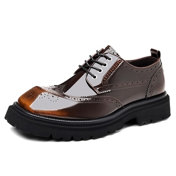 Muške brogue cipele od kože prvog sloja, vezanje, retro sjaj, formalno-opuštene cipele