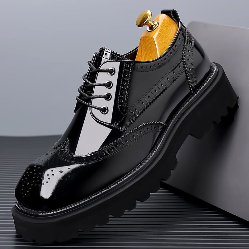 Muške brogue cipele od kože prvog sloja, vezanje, retro sjaj, formalno-opuštene cipele