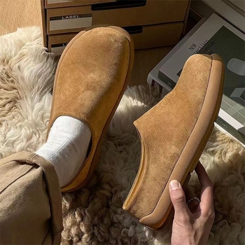 Férfi Birkenstock-stílusú zárt orrú papucs, slip-on, retro stílus, puha talpú, kényelmes mindennapi cipő