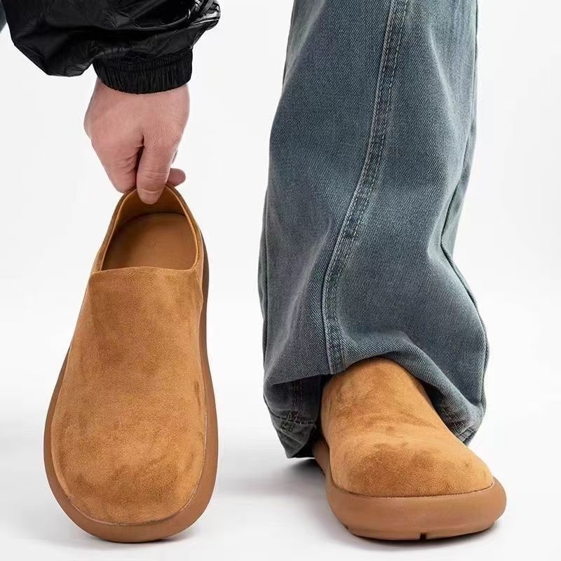Férfi Birkenstock-stílusú zárt orrú papucs, slip-on, retro stílus, puha talpú, kényelmes mindennapi cipő
