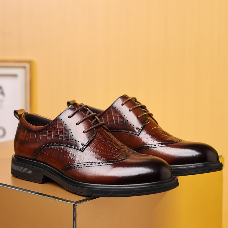 Muške kožne cipele – formalne poslovne, brogue ukras, britanski stil, za svakodnevnu upotrebu