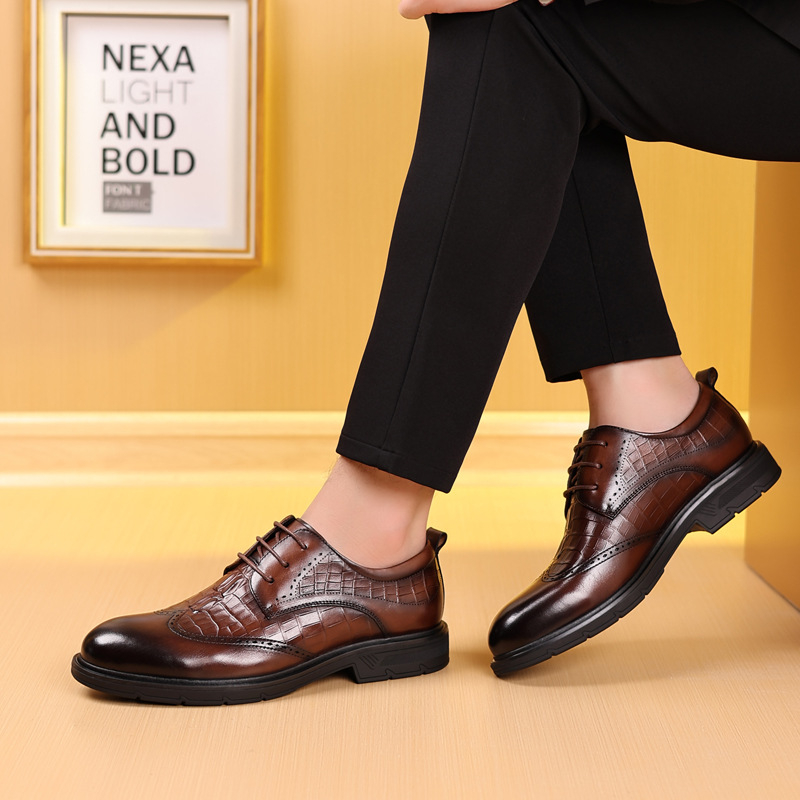Muške kožne cipele – formalne poslovne, brogue ukras, britanski stil, za svakodnevnu upotrebu