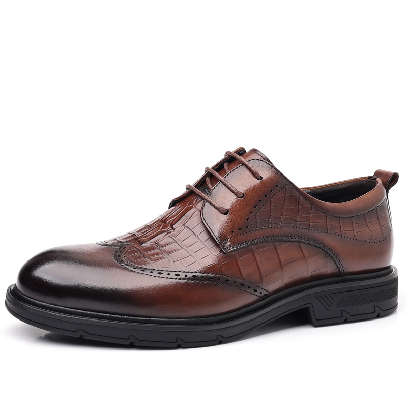 Muške kožne cipele – formalne poslovne, brogue ukras, britanski stil, za svakodnevnu upotrebu