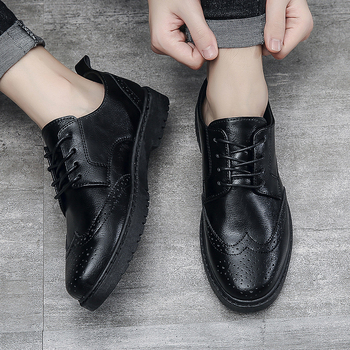 Muške kožne Brogue cipele, 2026 nova moda, prozračne, korejskog stila, poslovno-casual obuća