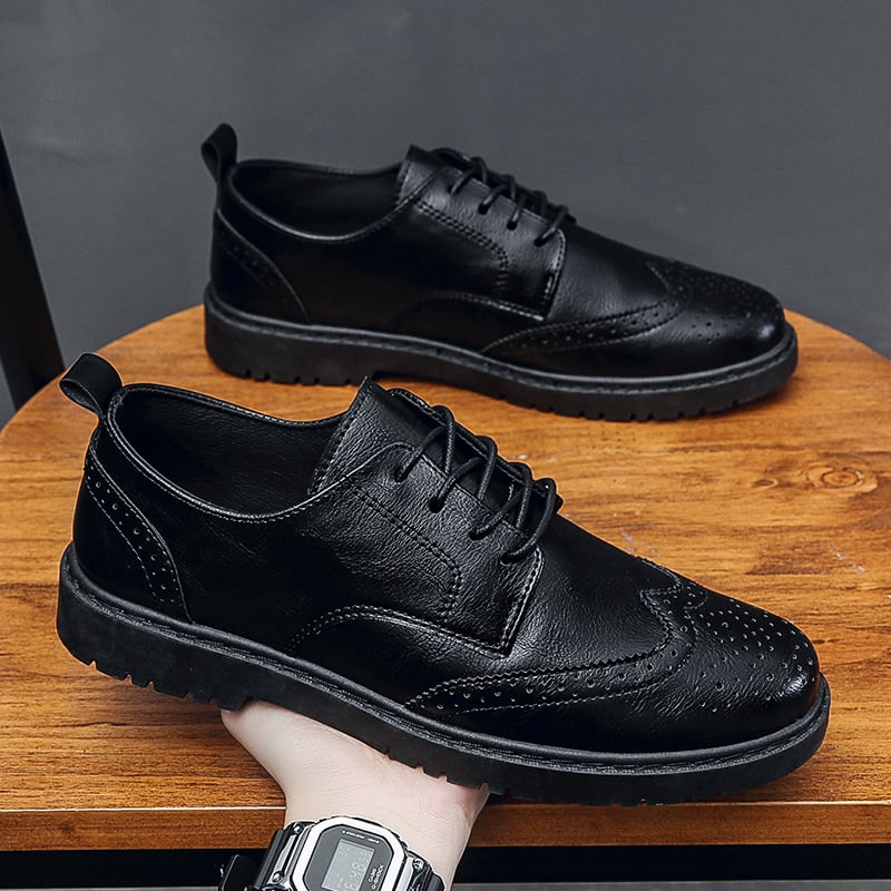 Muške kožne Brogue cipele, 2026 nova moda, prozračne, korejskog stila, poslovno-casual obuća