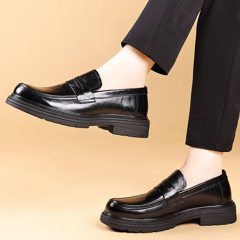Muške cipele od prave kože, formalne, prozračne za proljeće i jesen, poslovno-ležerne, protuklizne, za posao i vjenčanje, slip-on