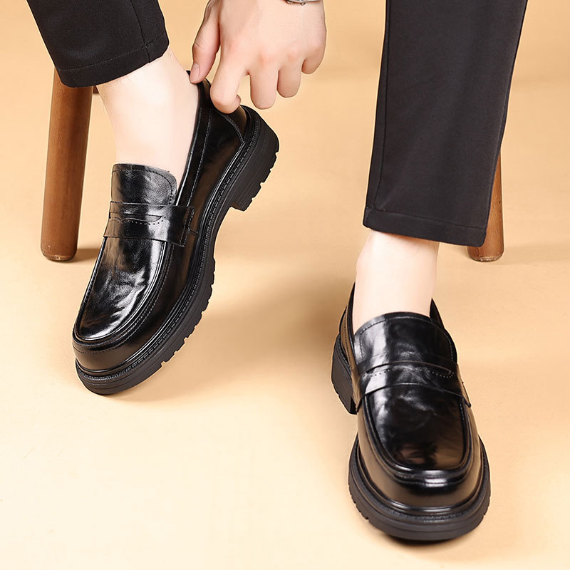 Muške cipele od prave kože, formalne, prozračne za proljeće i jesen, poslovno-ležerne, protuklizne, za posao i vjenčanje, slip-on