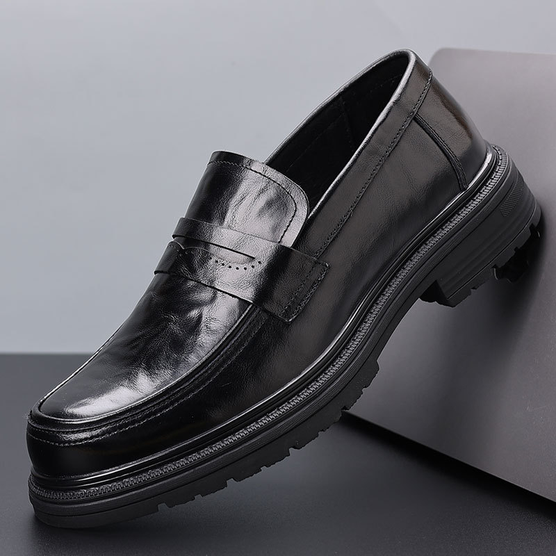 Muške cipele od prave kože, formalne, prozračne za proljeće i jesen, poslovno-ležerne, protuklizne, za posao i vjenčanje, slip-on