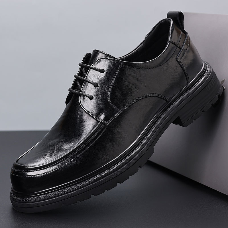 Muške cipele od prave kože, formalne, prozračne za proljeće i jesen, poslovno-ležerne, protuklizne, za posao i vjenčanje, slip-on