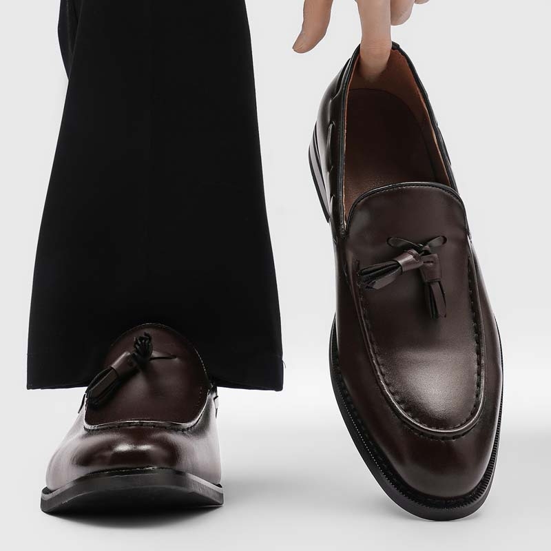 Ljetne brog cipele s resicama za muškarce, prozračne, s špicastom nosom, slip-on casual loafers 24306-H