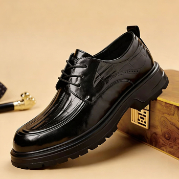 Férfi brogue bőrcipő, puha bőr, lélegző, retro casual stílusú, brit stílusú üzleti-formal bőrcipő, vőlegény cipő