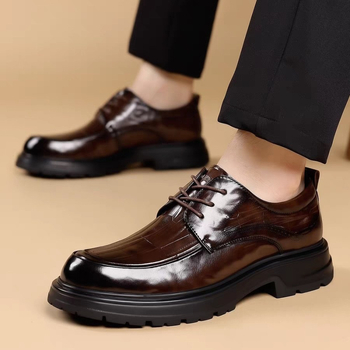 Férfi brogue bőrcipő, puha bőr, lélegző, retro casual stílusú, brit stílusú üzleti-formal bőrcipő, vőlegény cipő