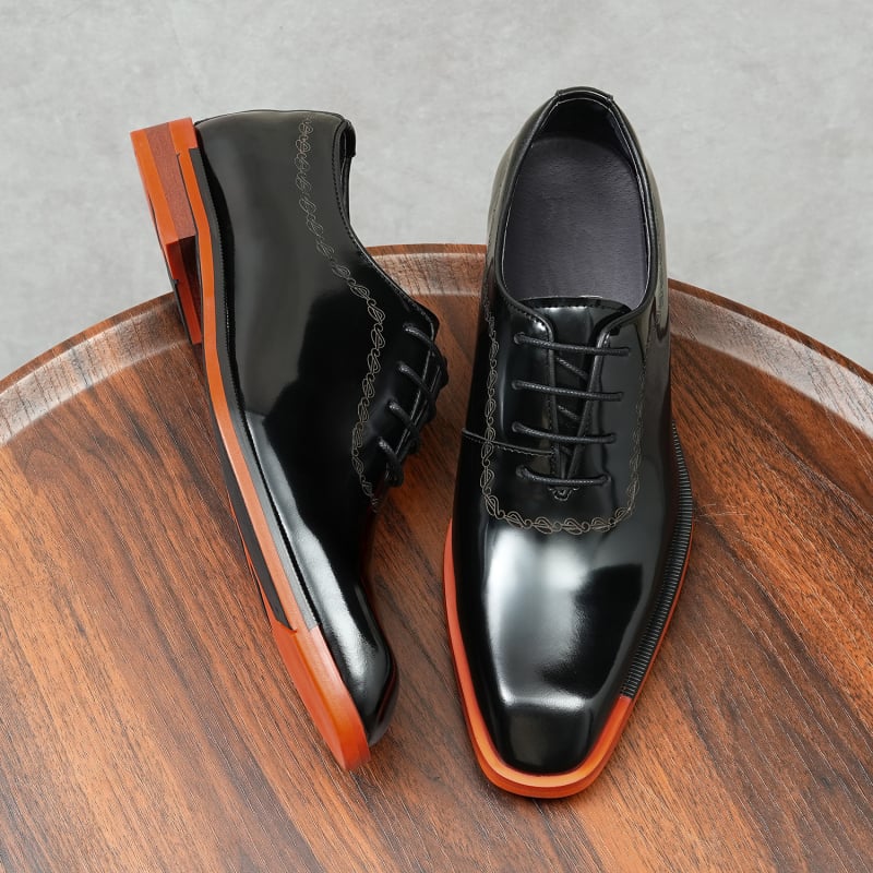 Muške Oxfordice s valovitim brogue uzorkom, koža prvog sloja teleće, britanski retro polirani kožni cipeli, poslovne formalne cipele, velike veličine, vjenčane cipele