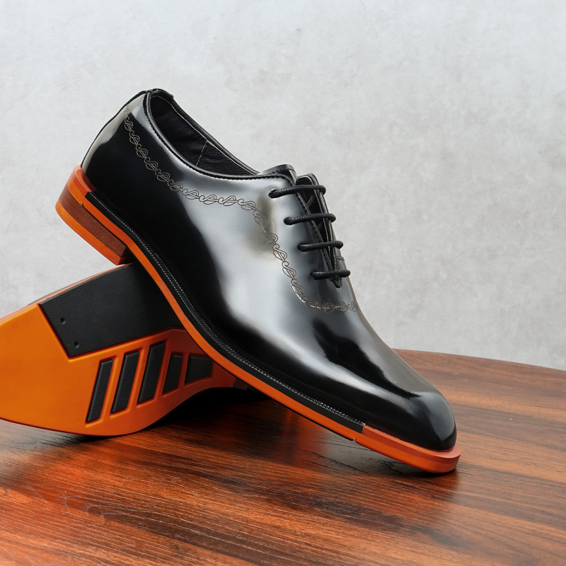 Muške Oxfordice s valovitim brogue uzorkom, koža prvog sloja teleće, britanski retro polirani kožni cipeli, poslovne formalne cipele, velike veličine, vjenčane cipele
