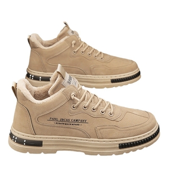 Férfi munkáscipő fleece-béléssel, téli időszakra, kopásálló, mindennapi sneaker