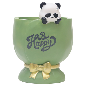 Panda din rășină – ghiveci pentru suculente, suport pentru pixuri, decor pentru birou și sufragerie