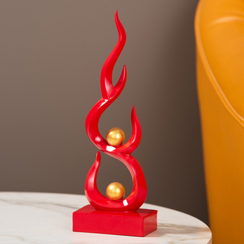 Statuetă decorativă din rășină pentru birou și sufragerie — stil modern minimalist, cu un aer discret de lux, potrivit pentru hol, dulap de vin și comoda TV