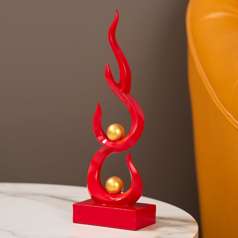 Statuetă decorativă din rășină pentru birou și sufragerie — stil modern minimalist, cu un aer discret de lux, potrivit pentru hol, dulap de vin și comoda TV