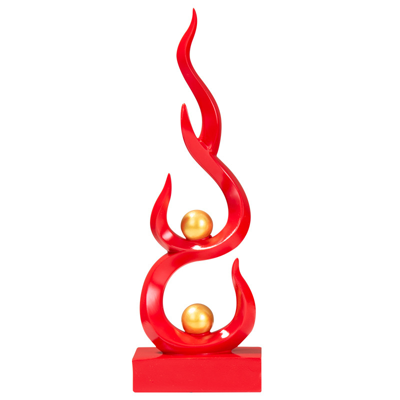 Statuetă decorativă din rășină pentru birou și sufragerie — stil modern minimalist, cu un aer discret de lux, potrivit pentru hol, dulap de vin și comoda TV