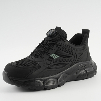 Férfi biztonsági cipő acél orral, Flyknit, négy évszakos, lélegző, könnyű, kopásálló, szúrásálló és ütésálló