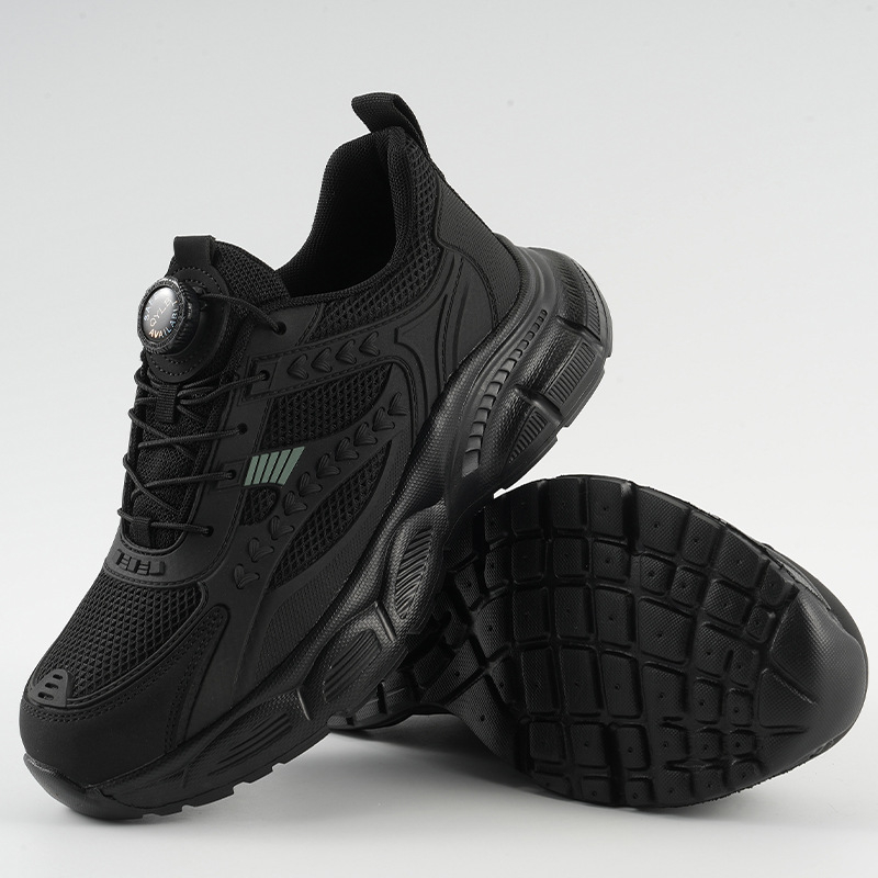 Férfi biztonsági cipő acél orral, Flyknit, négy évszakos, lélegző, könnyű, kopásálló, szúrásálló és ütésálló