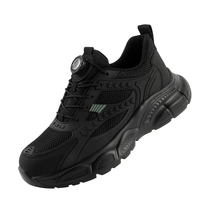 Férfi biztonsági cipő acél orral, Flyknit, négy évszakos, lélegző, könnyű, kopásálló, szúrásálló és ütésálló