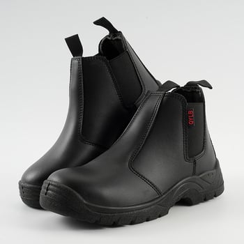 Ghete de protecție din piele de vită, respirabile, impermeabile, rezistente la zdrobire și perforație, slip-on, pentru șantier și sudură.