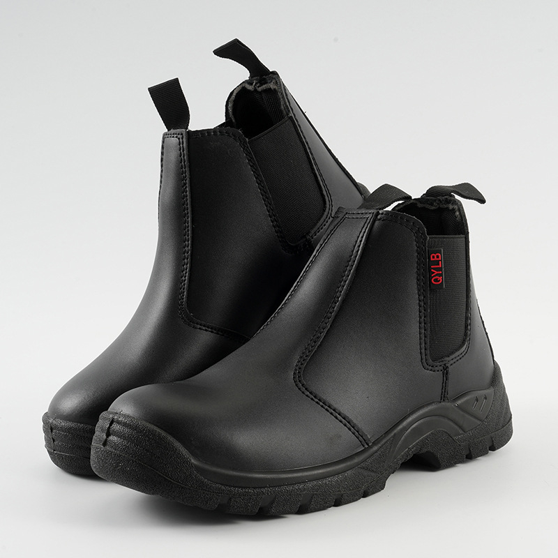 Ghete de protecție din piele de vită, respirabile, impermeabile, rezistente la zdrobire și perforație, slip-on, pentru șantier și sudură.
