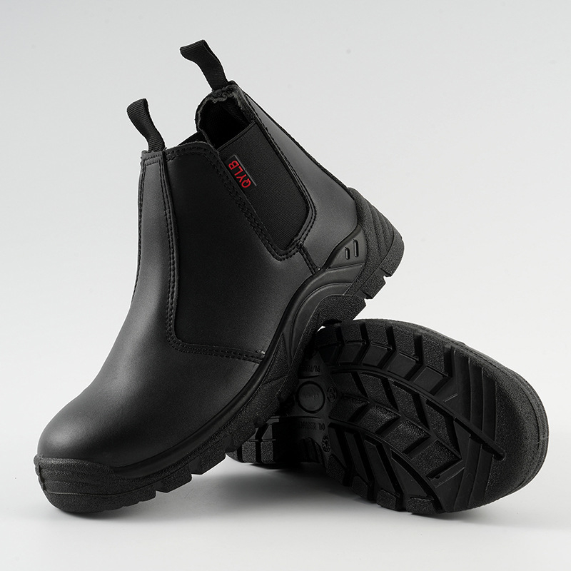 Ghete de protecție din piele de vită, respirabile, impermeabile, rezistente la zdrobire și perforație, slip-on, pentru șantier și sudură.