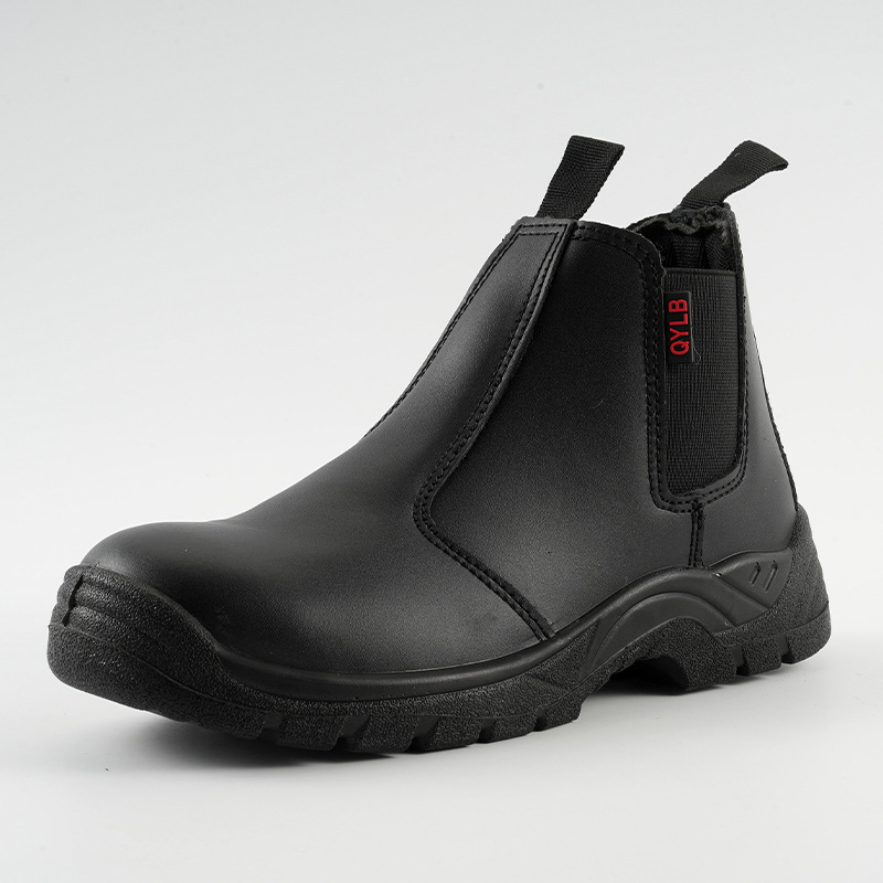 Ghete de protecție din piele de vită, respirabile, impermeabile, rezistente la zdrobire și perforație, slip-on, pentru șantier și sudură.