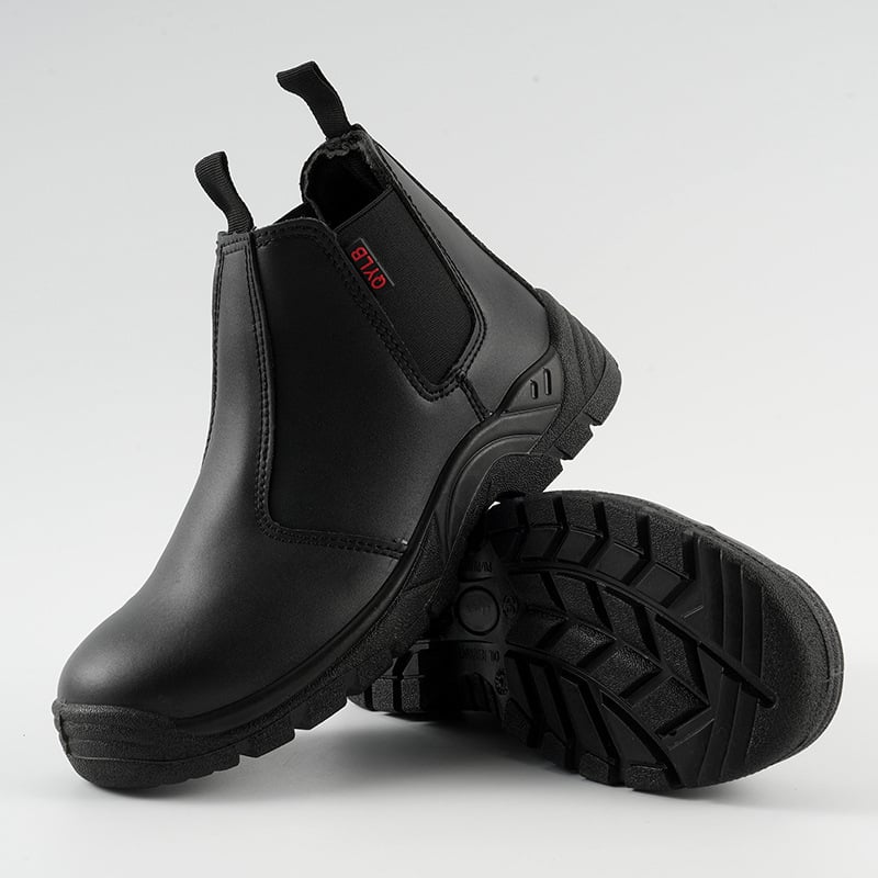 Ghete de protecție din piele de vită, respirabile, impermeabile, rezistente la zdrobire și perforație, slip-on, pentru șantier și sudură.