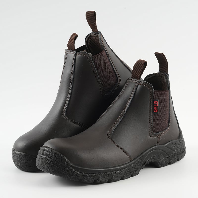 Ghete de protecție din piele de vită, respirabile, impermeabile, rezistente la zdrobire și perforație, slip-on, pentru șantier și sudură.