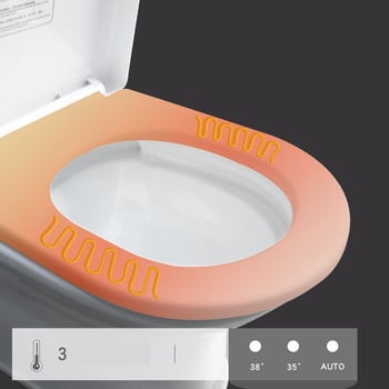 Vas de toaletă inteligent termostatic, vas de toaletă încălzit electric universal pentru uz casnic, pernă pentru vas de toaletă cu husă căptușită, inel de scaun în formă de U și V