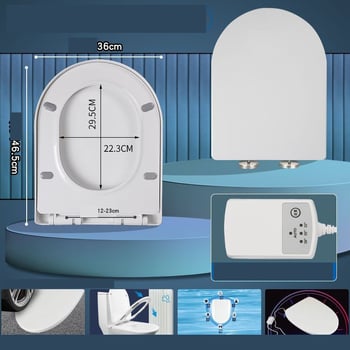 Vas de toaletă inteligent termostatic, vas de toaletă încălzit electric universal pentru uz casnic, pernă pentru vas de toaletă cu husă căptușită, inel de scaun în formă de U și V
